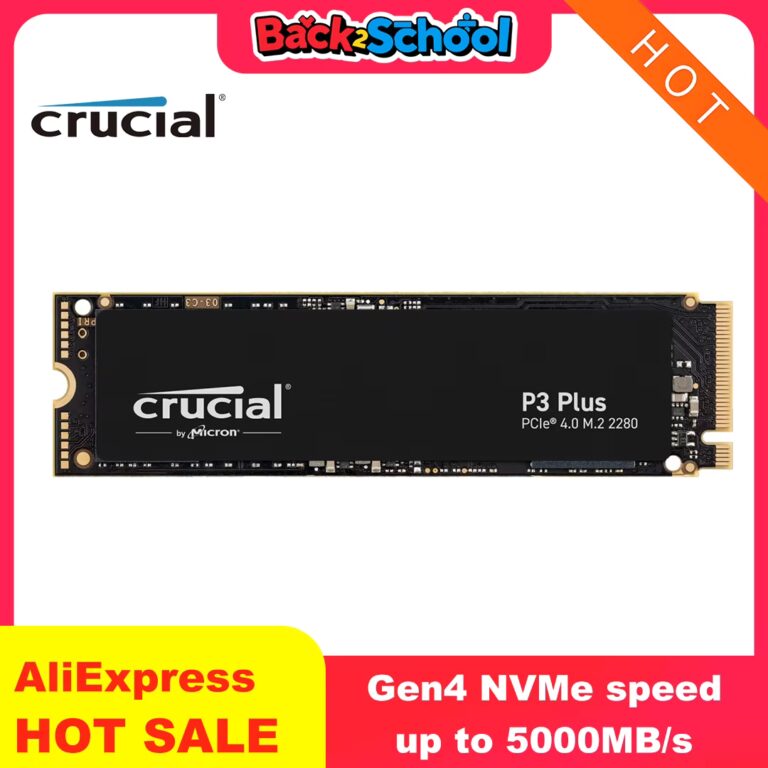 Crucial P3 Plus 1TB/2TB PCIe Gen4 NVMe M.2 SSD — 최대 5000MB/s 속도의 게이밍 PC 및 노트북용 고성능 SSD! 빠른 로딩, 안정성, 효율성을 동시에 잡은 최신 NVMe 솔루션.
